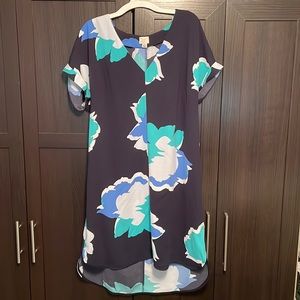 Navy Blue Floral Dress